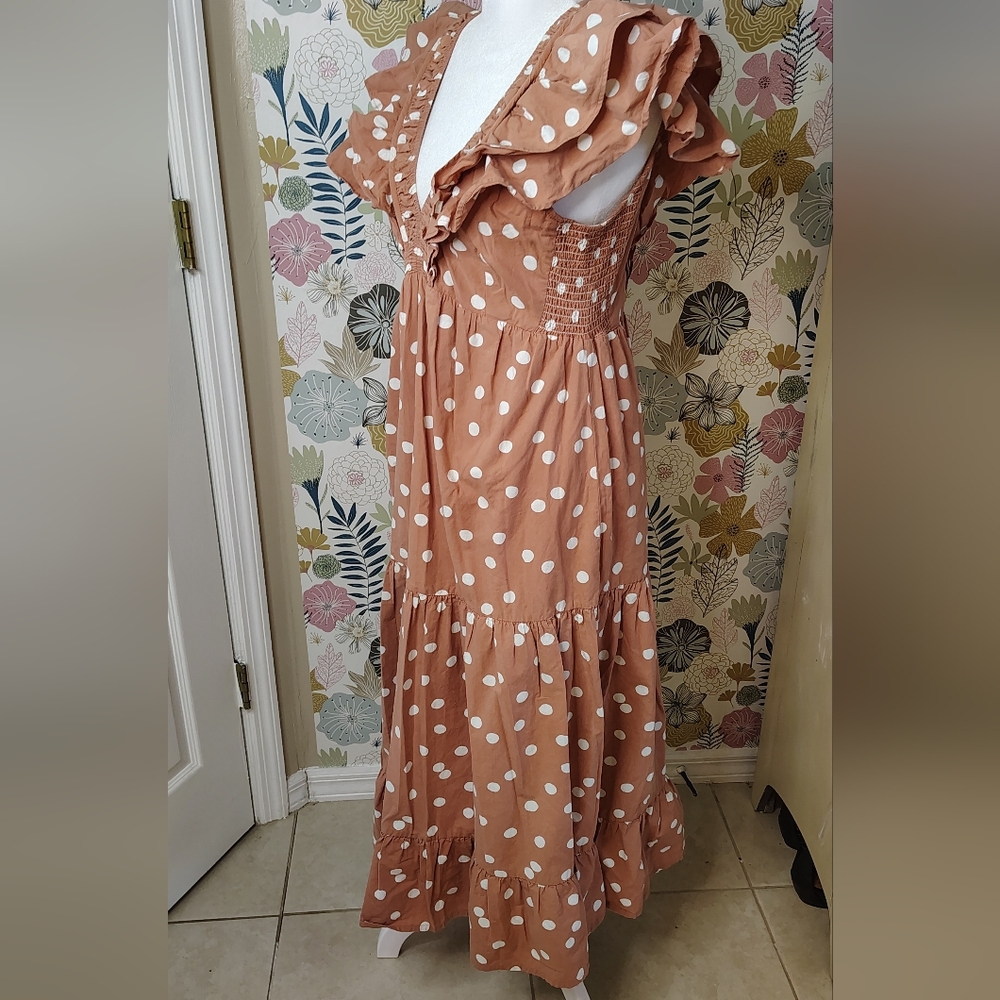 Roller Rabbit Polka Dot Ruffle 100%cotton Dress Women's Size S - Picture 4 of 8